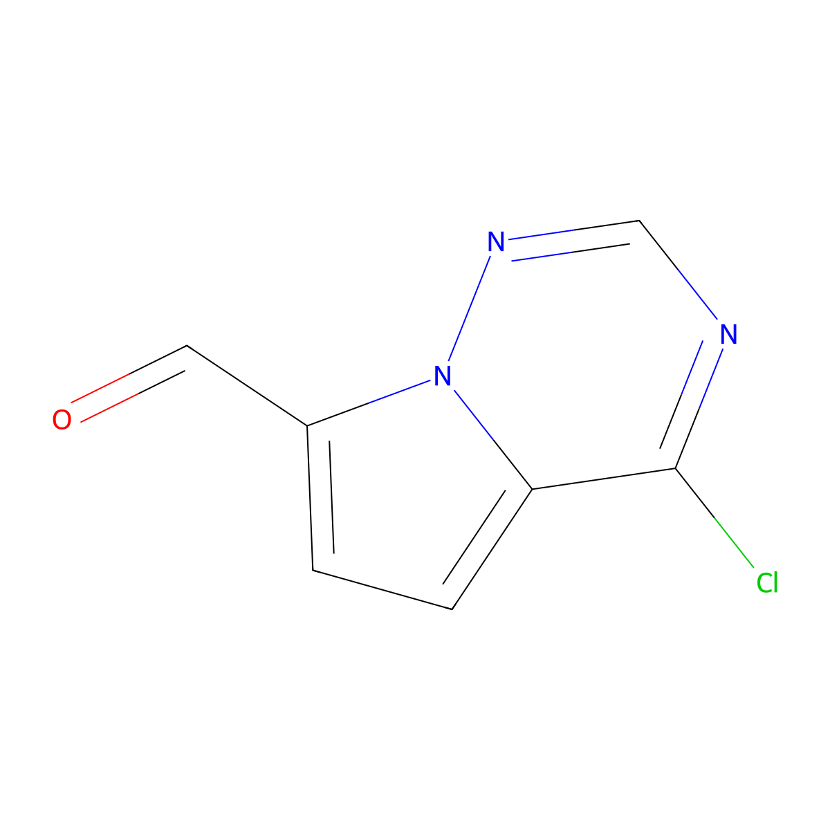 4-Chloropyrrolo[2,1-f][1,2,4]triazine-7-carbaldehyde molecular structure, CAS 1546505-09-2