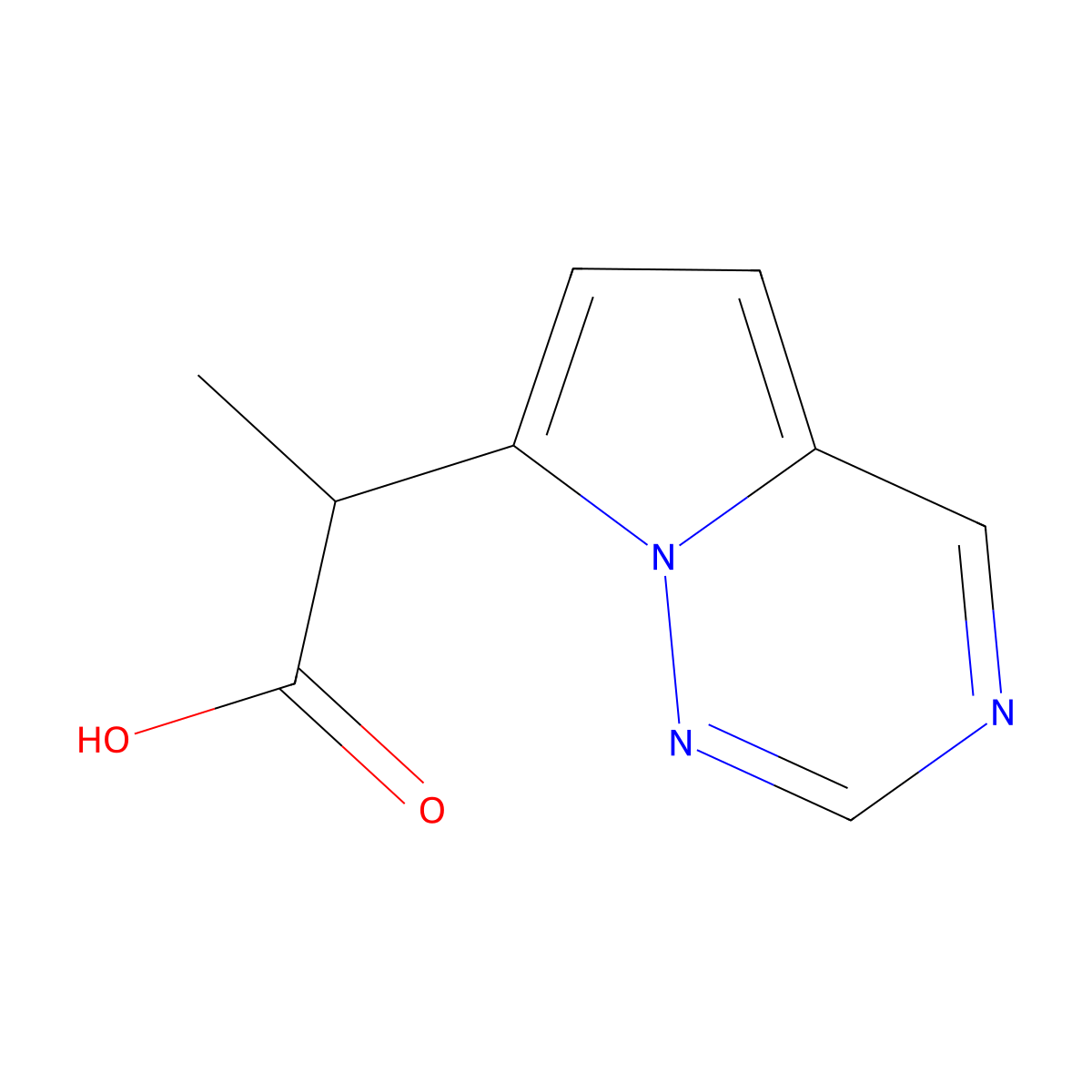 2-(Pyrrolo[2,1-f][1,2,4]triazin-7-yl)propanoic acid molecular structure, CAS 1546505-12-7