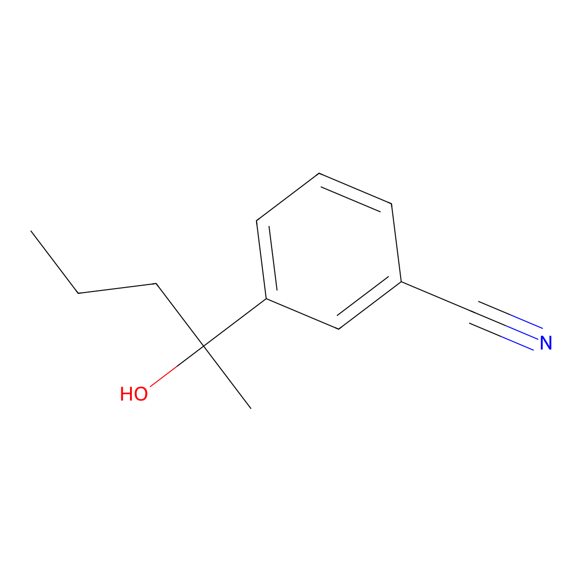 3-(1-Hydroxy-1-methylbutyl)benZonitrile molecular structure, CAS 1546518-50-6