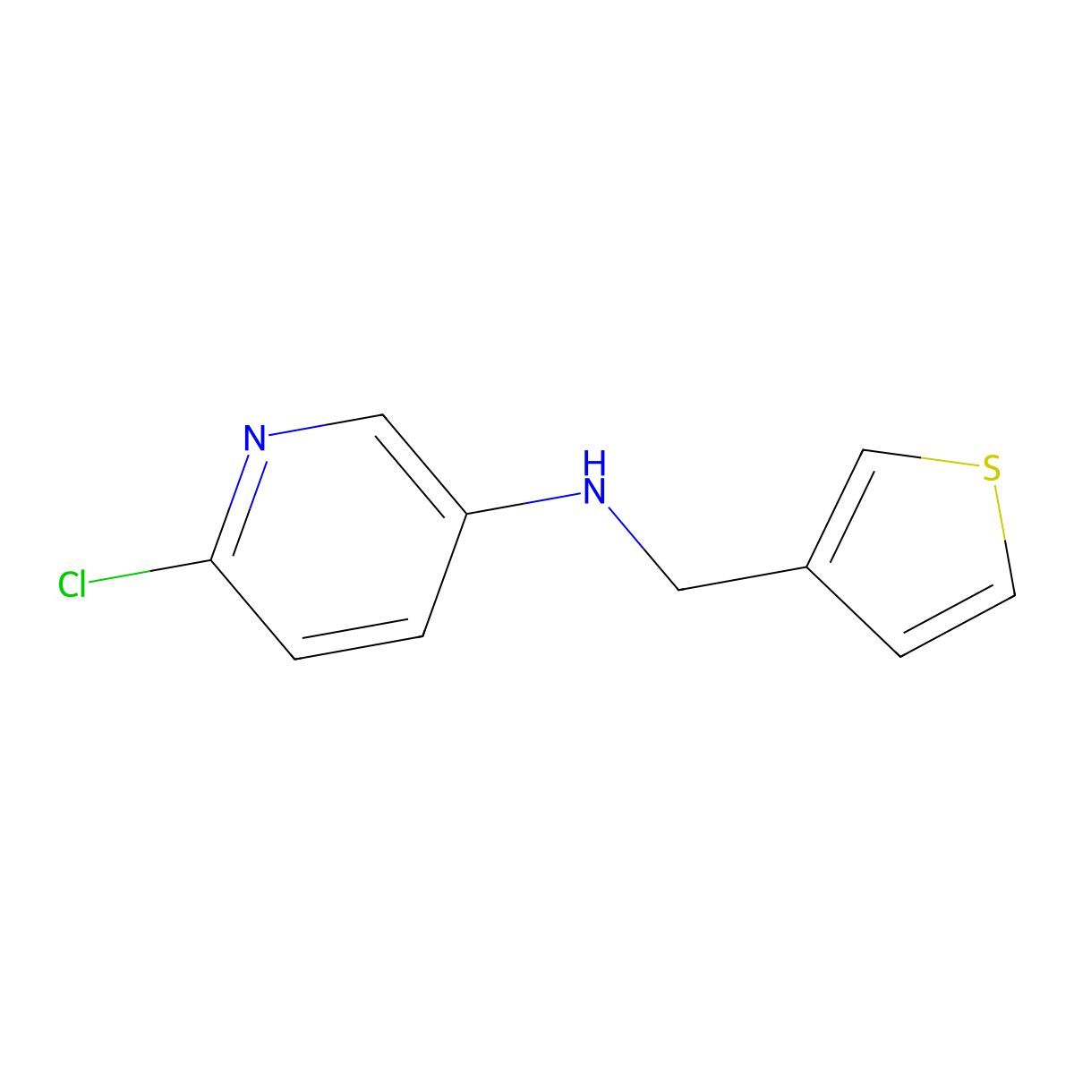 6-chloro-N-[(thiophen-3-yl)methyl]pyridin-3-amine molecular structure, CAS 1546545-14-5