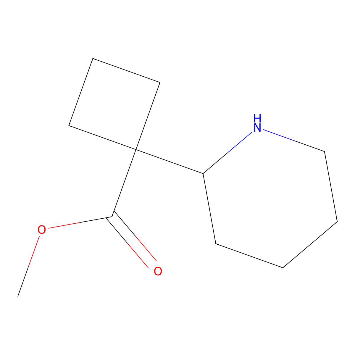 Methyl 1-(piperidin-2-yl)cyclobutane-1-carboxylate molecular structure, CAS 1546562-44-0