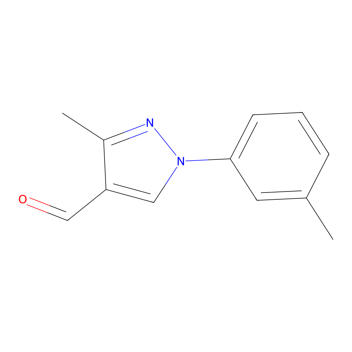 3-methyl-1-(3-methylphenyl)-1H-pyrazole-4-carbaldehyde molecular structure, CAS 1546562-99-5
