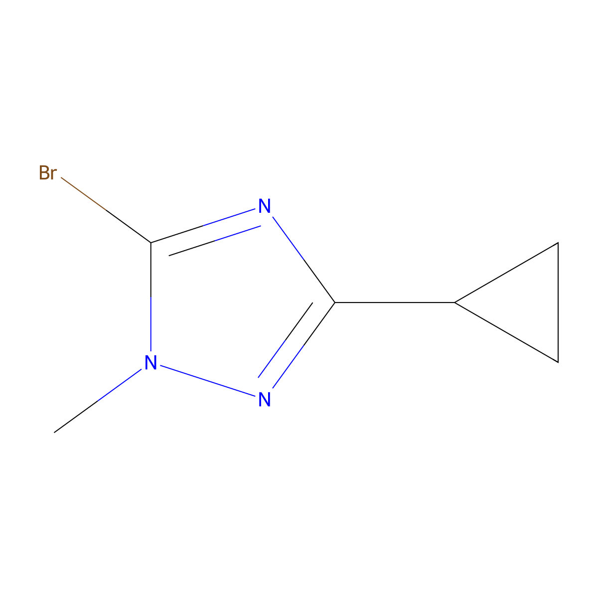5-bromo-3-cyclopropyl-1-methyl-1H-1,2,4-triazole molecular structure, CAS 1546563-78-3