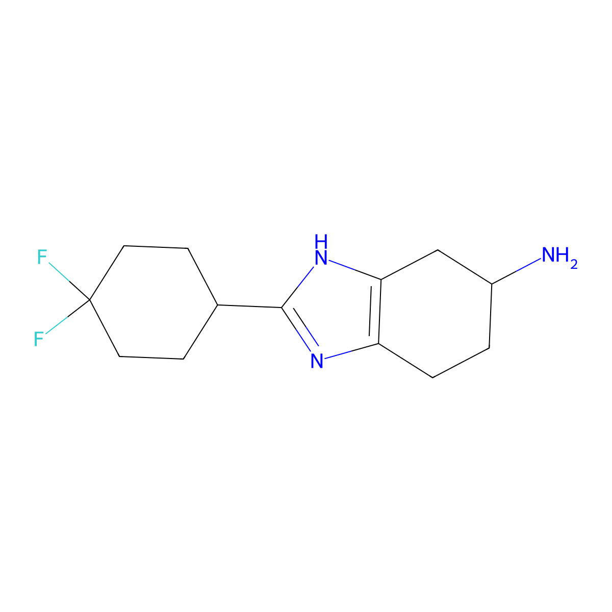 2-(4,4-Difluorocyclohexyl)-4,5,6,7-tetrahydro-1H-1,3-benzodiazol-5-amine molecular structure, CAS 1546568-86-8