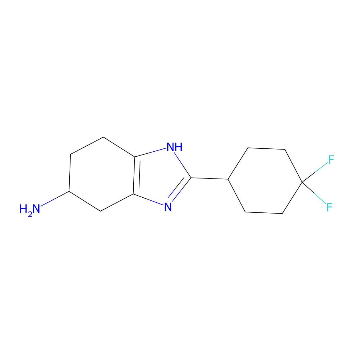 2-(4,4-Difluorocyclohexyl)-4,5,6,7-tetrahydro-1H-1,3-benzodiazol-5-amine molecular structure, CAS 1546568-86-8