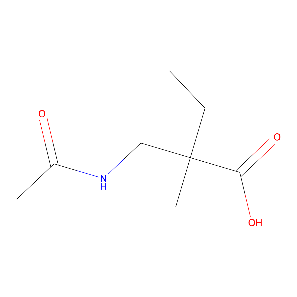 2-(Acetamidomethyl)-2-methylbutanoic acid molecular structure, CAS 1546569-41-8