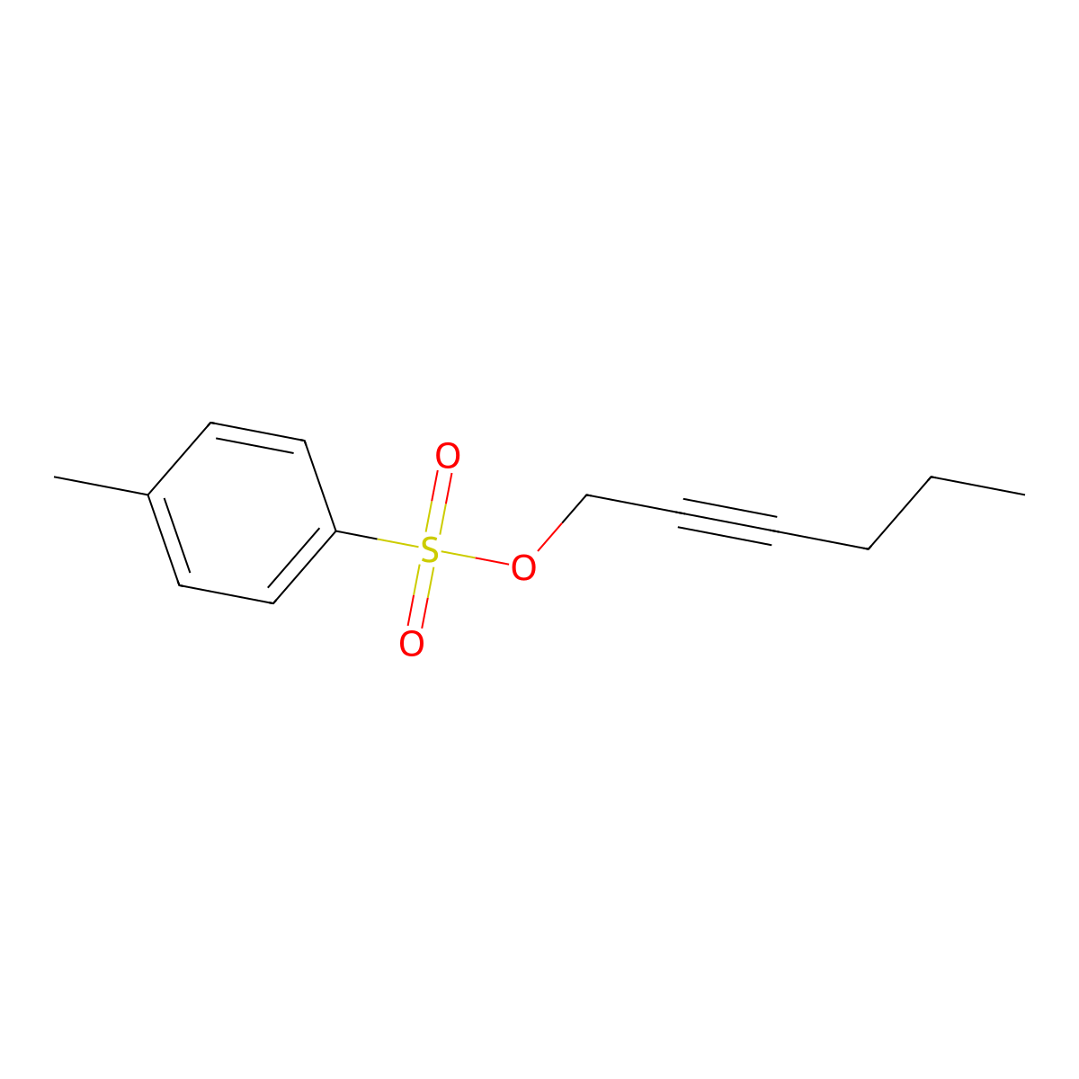Hex-2-yn-1-yl 4-methylbenzene-1-sulfonate molecular structure, CAS 154659-33-3