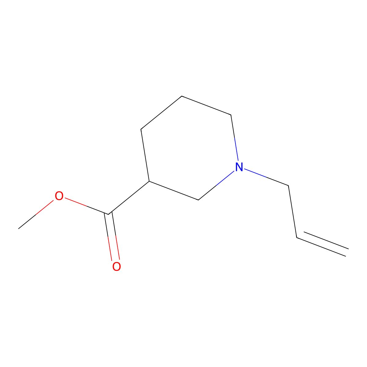 Methyl 1-(prop-2-en-1-yl)piperidine-3-carboxylate molecular structure, CAS 1546590-40-2