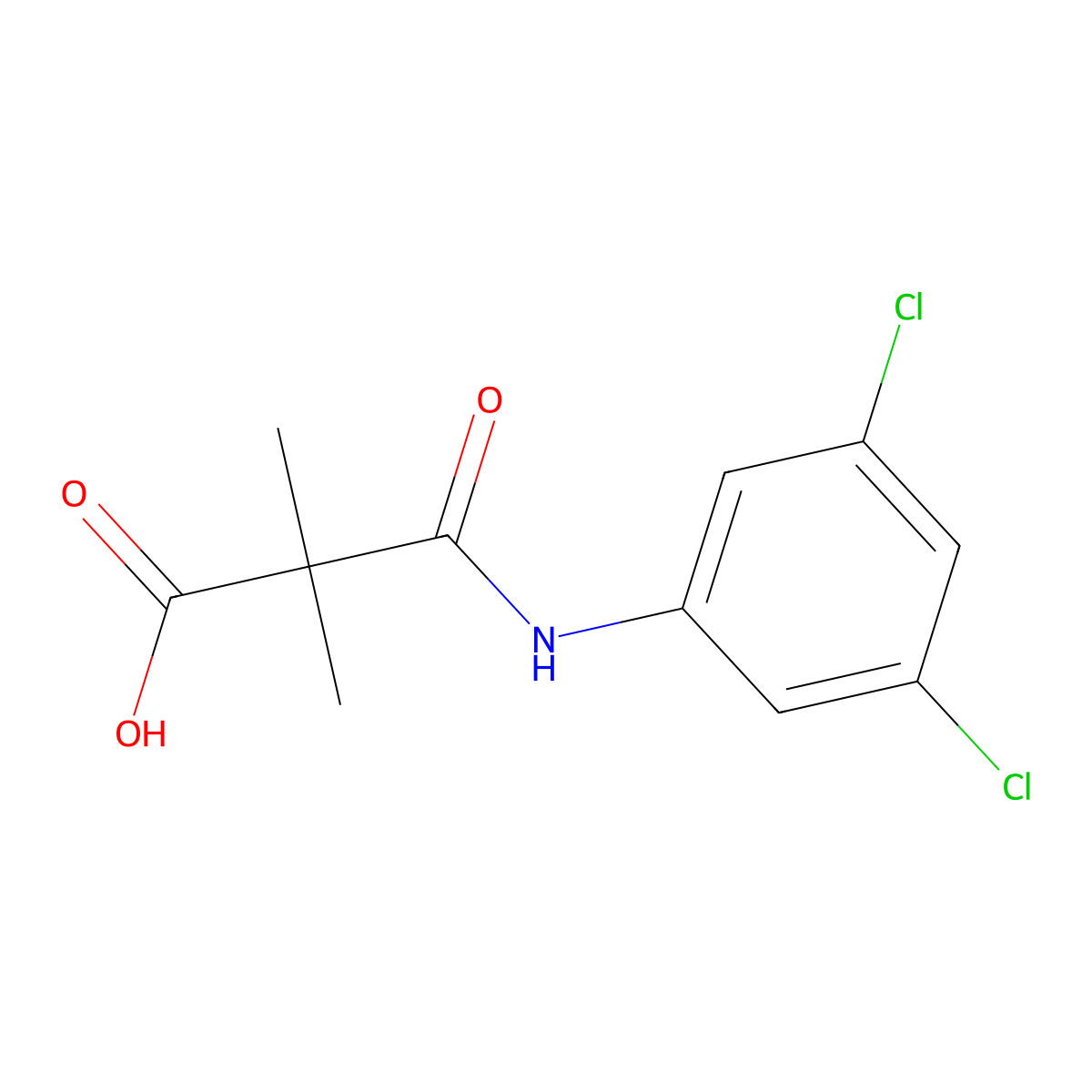 2-[(3,5-Dichlorophenyl)carbamoyl]-2,2-dimethylaceticacid molecular structure, CAS 1546599-90-9