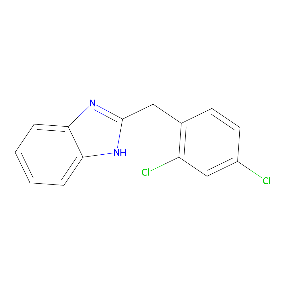 2-((2,4-Dichlorophenyl)methyl)-1H-benzimidazole molecular structure, CAS 154660-96-5