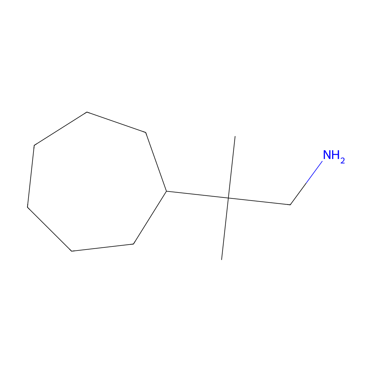 2-Cycloheptyl-2-methylpropan-1-amine molecular structure, CAS 1546609-45-3