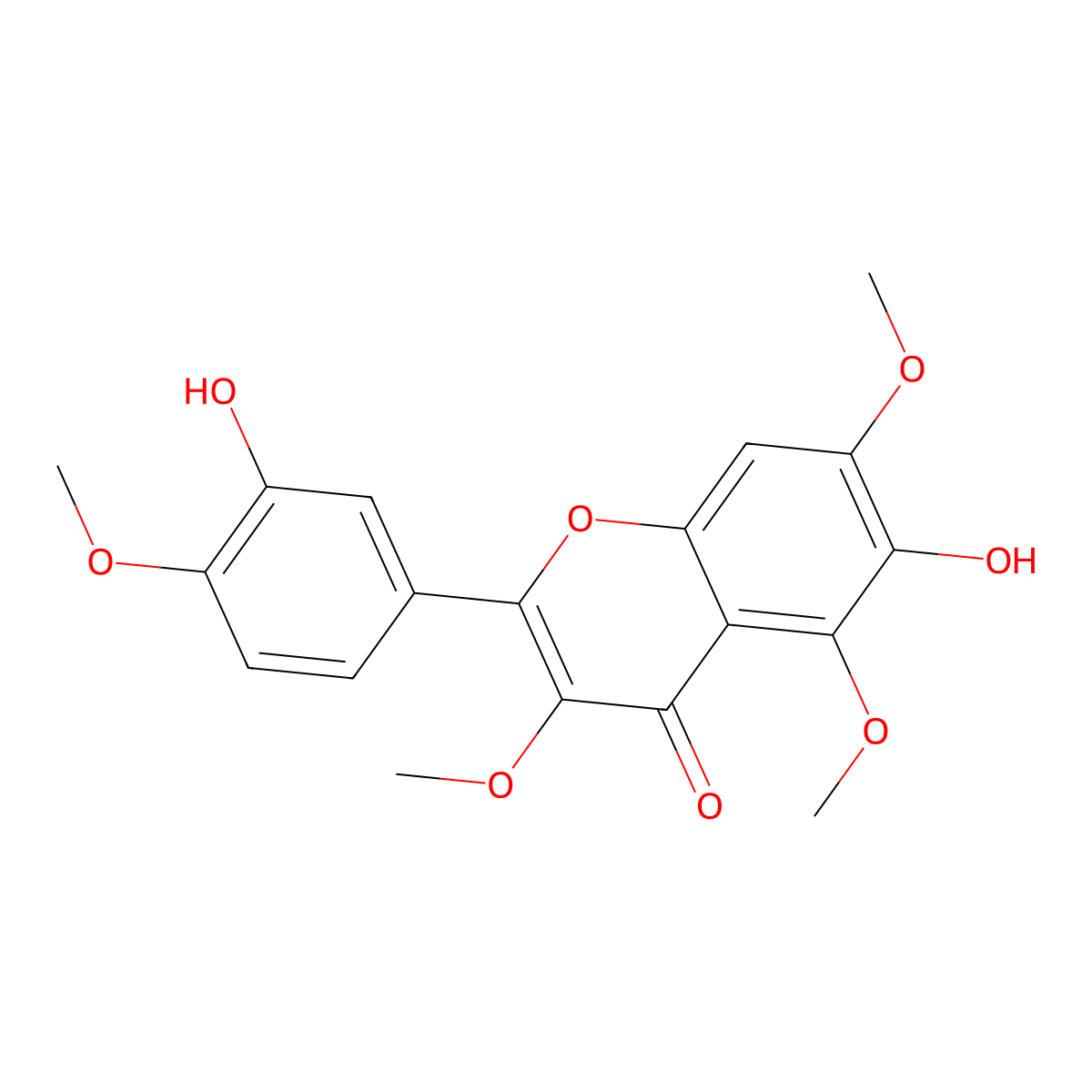 Quercetagetin 3,5,7,4'-tetramethyl ether molecular structure, CAS 154662-04-1