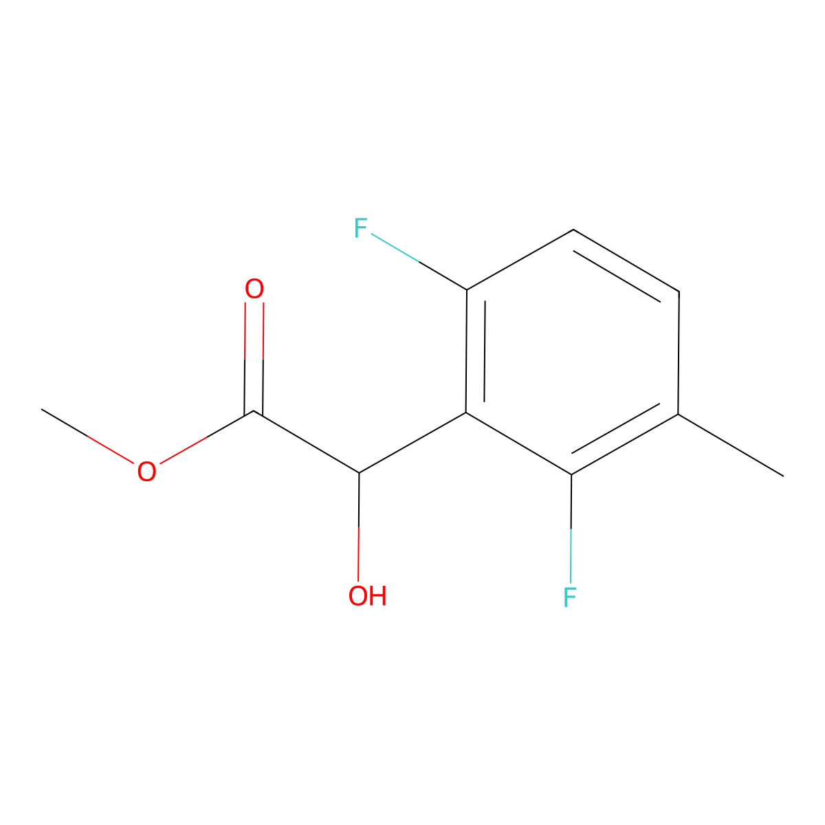 Methyl 2-(2,6-difluoro-3-methylphenyl)-2-hydroxyacetate molecular structure, CAS 1546657-13-9