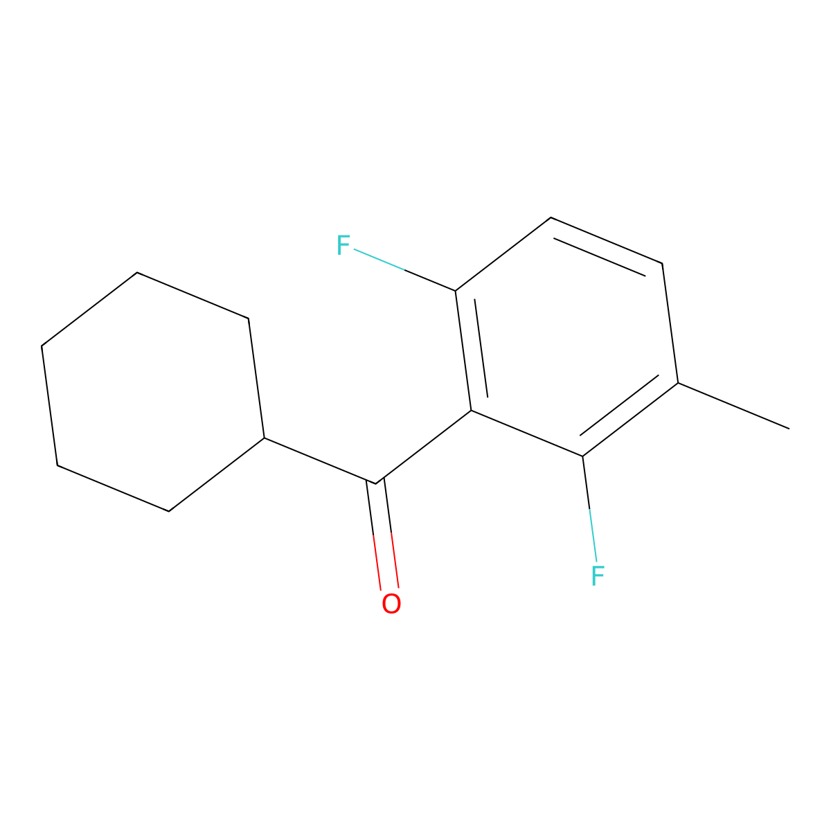 Cyclohexyl(2,6-difluoro-3-methylphenyl)methanone molecular structure, CAS 1546657-33-3