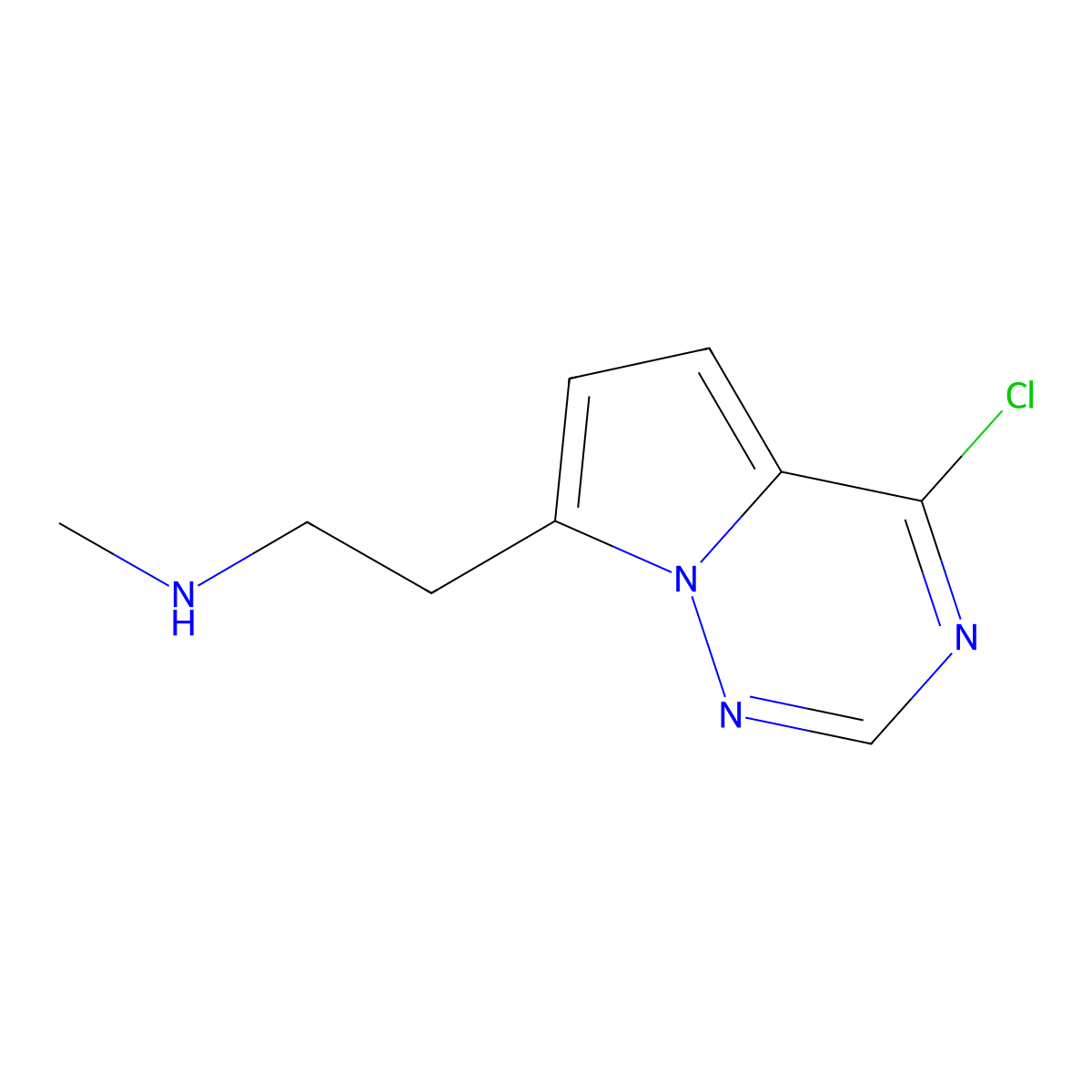 (2-{4-Chloropyrrolo[2,1-f][1,2,4]triazin-7-yl}ethyl)(methyl)amine molecular structure, CAS 1546680-42-5