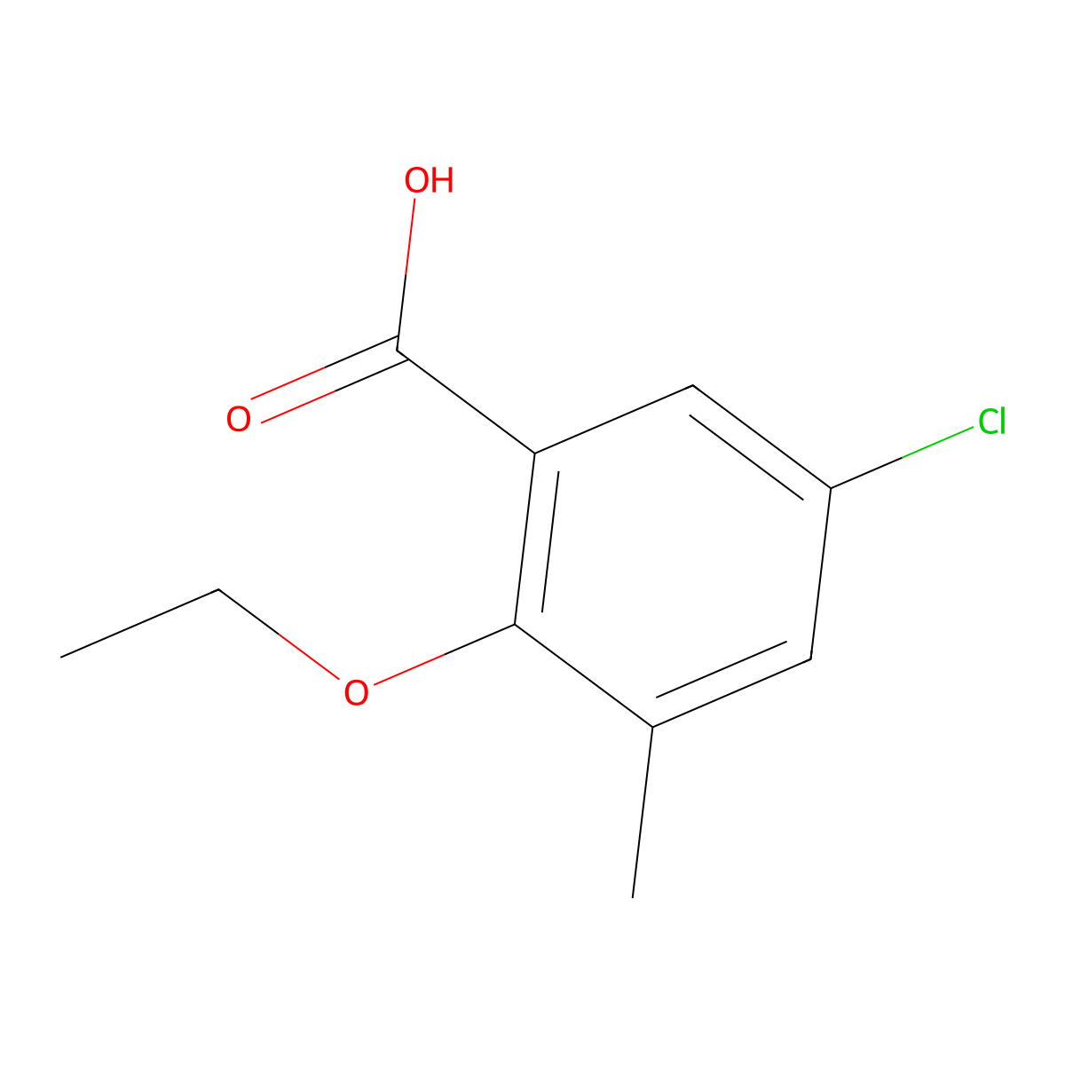 5-Chloro-2-ethoxy-3-methylbenzoic acid molecular structure, CAS 1546680-96-9