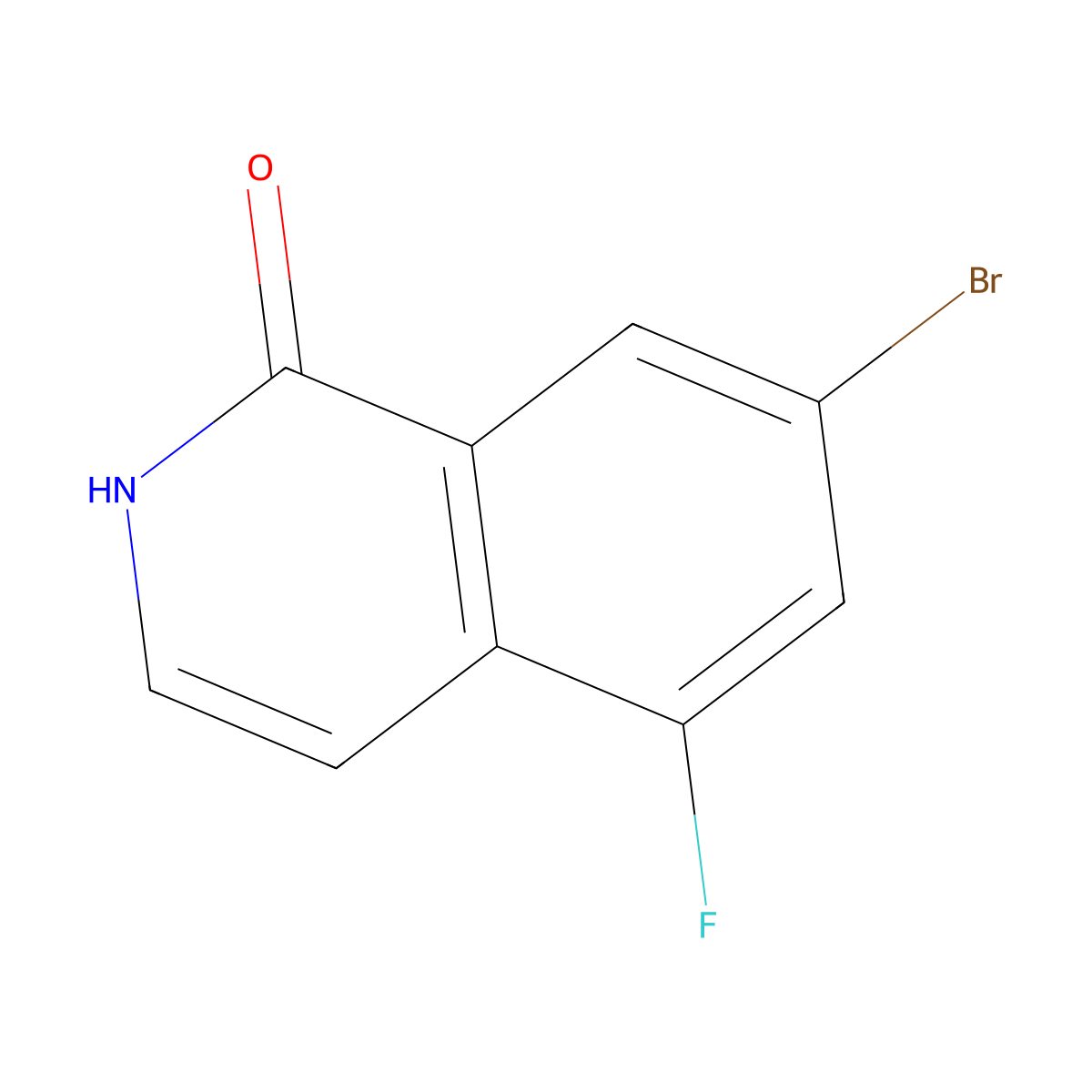 7-Bromo-5-fluoro-1,2-dihydroisoquinolin-1-one molecular structure, CAS 1546686-09-2