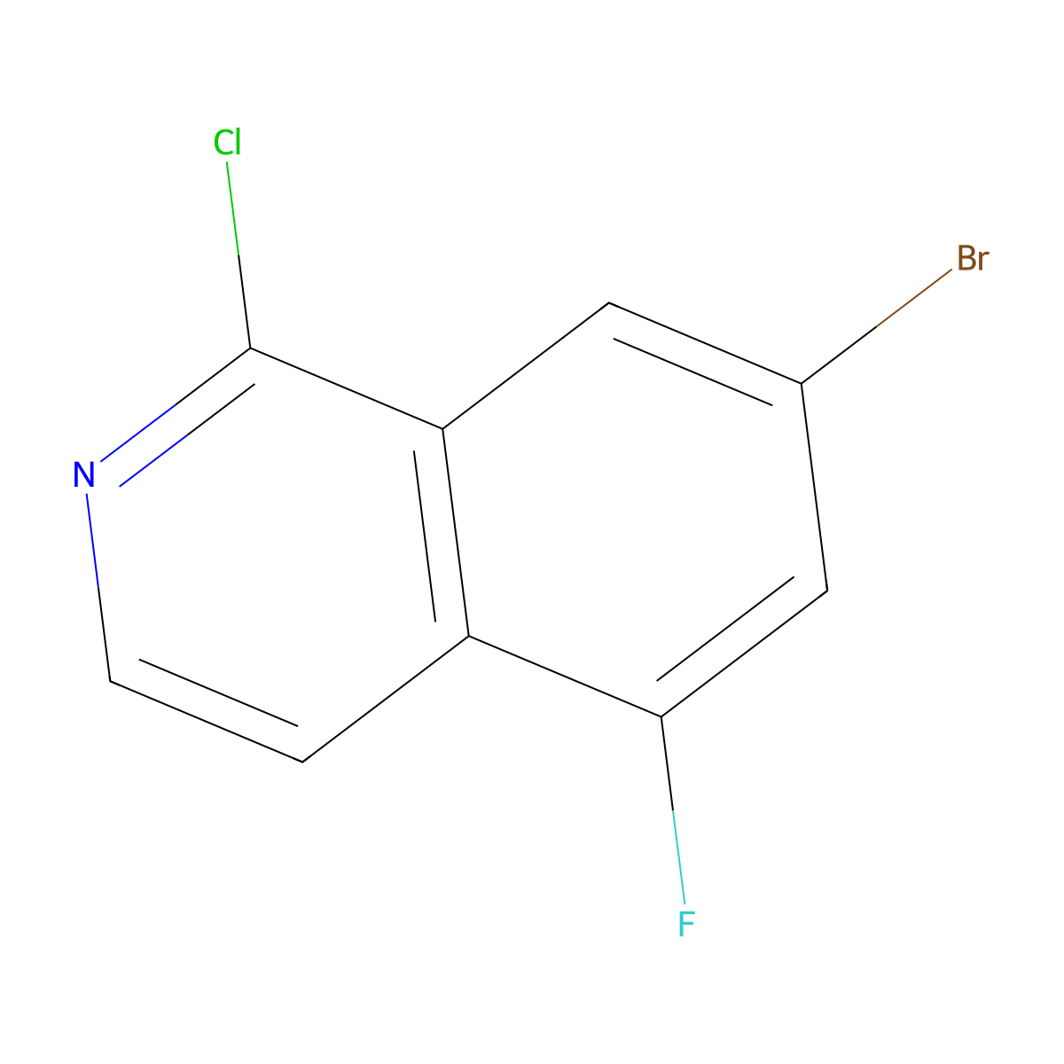 7-Bromo-1-chloro-5-fluoroisoquinoline molecular structure, CAS 1546686-12-7