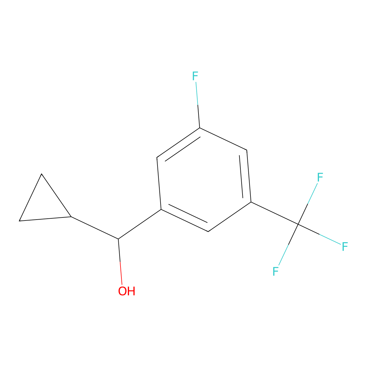 alpha-Cyclopropyl-3-fluoro-5-(trifluoromethyl)benZenemethanol molecular structure, CAS 1546689-06-8