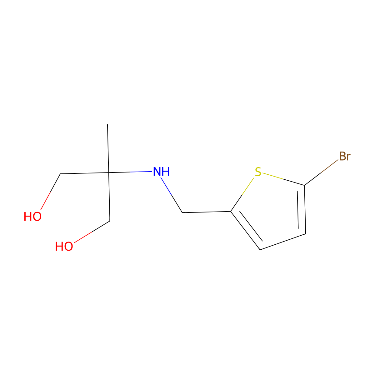 2-{[(5-Bromothiophen-2-yl)methyl]amino}-2-methylpropane-1,3-diol molecular structure, CAS 1546693-23-5