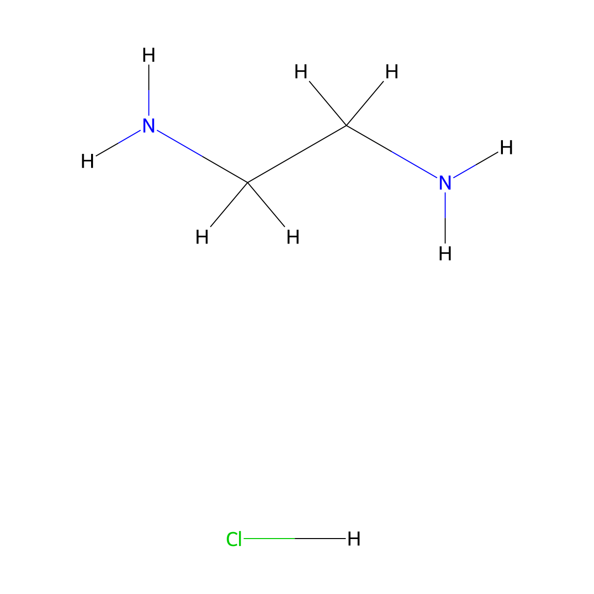 Ethylenediamine monohydrochloride molecular structure, CAS 15467-15-9