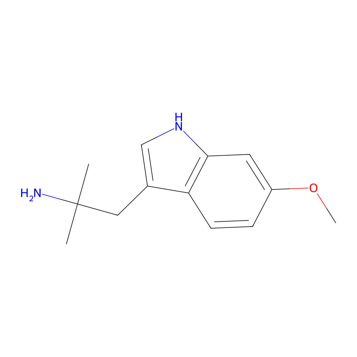 1-(6-methoxy-1H-indol-3-yl)-2-methylpropan-2-amine molecular structure, CAS 15467-29-5