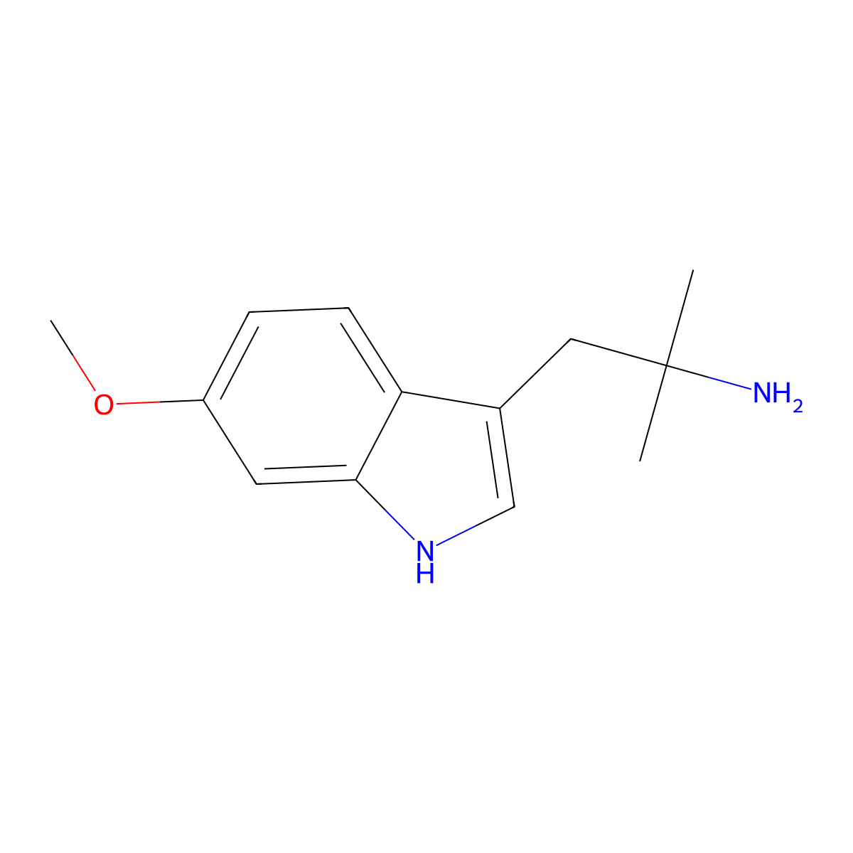 1-(6-methoxy-1H-indol-3-yl)-2-methylpropan-2-amine molecular structure, CAS 15467-29-5