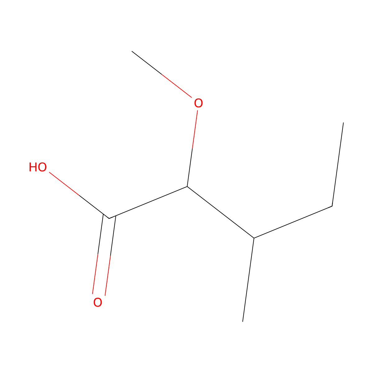 2-Methoxy-3-methylpentanoic acid molecular structure, CAS 1546711-94-7
