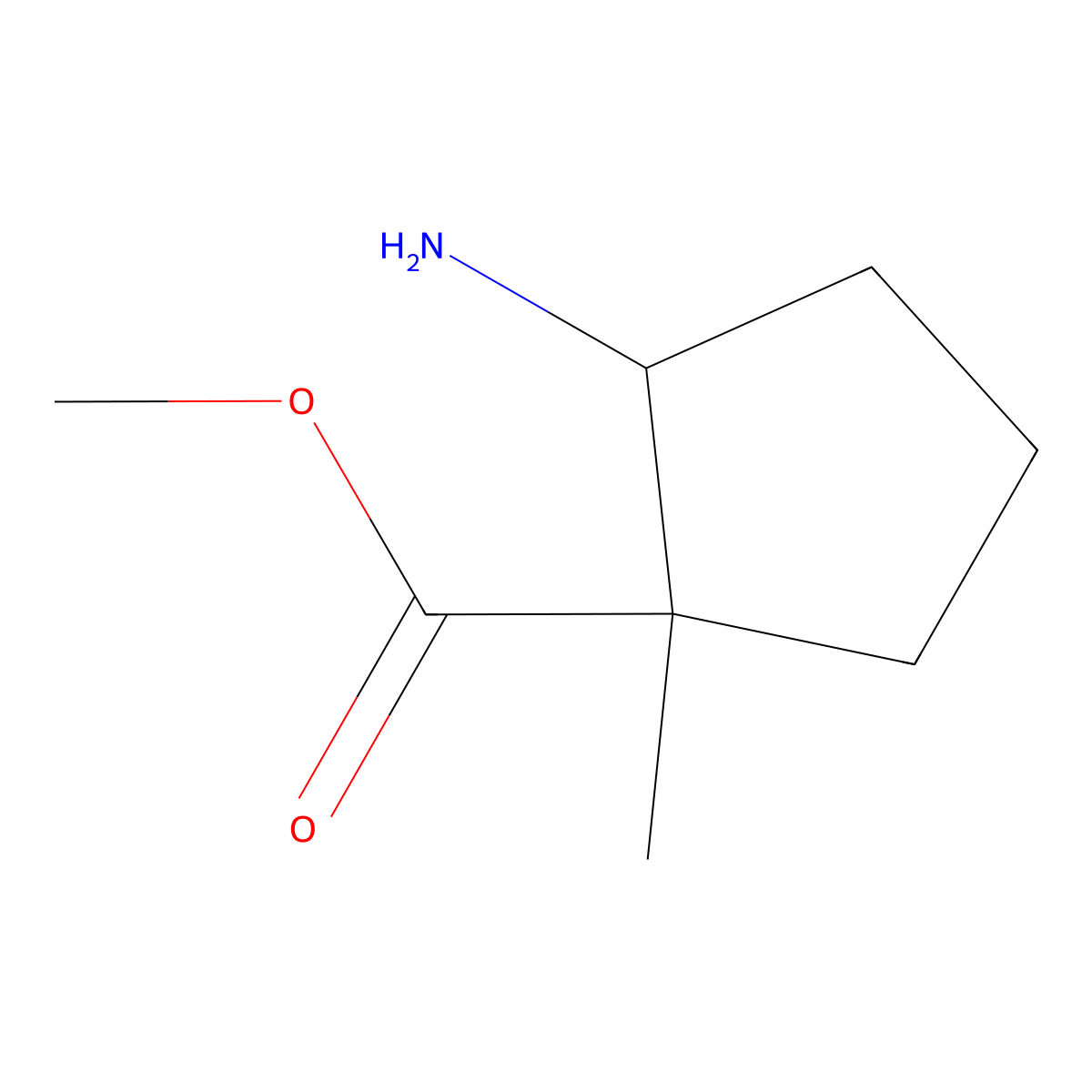 Methyl 2-amino-1-methylcyclopentane-1-carboxylate molecular structure, CAS 1546712-01-9