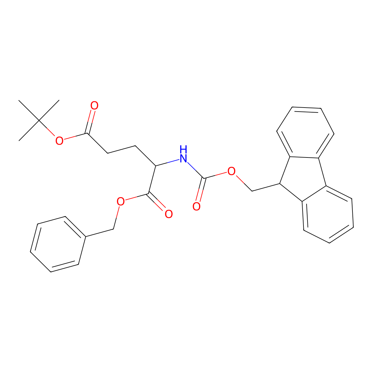 1-benzyl 5-tert-butyl (2S)-2-({[(9H-fluoren-9-yl)methoxy]carbonyl}amino)pentanedioate molecular structure, CAS 154672-63-6