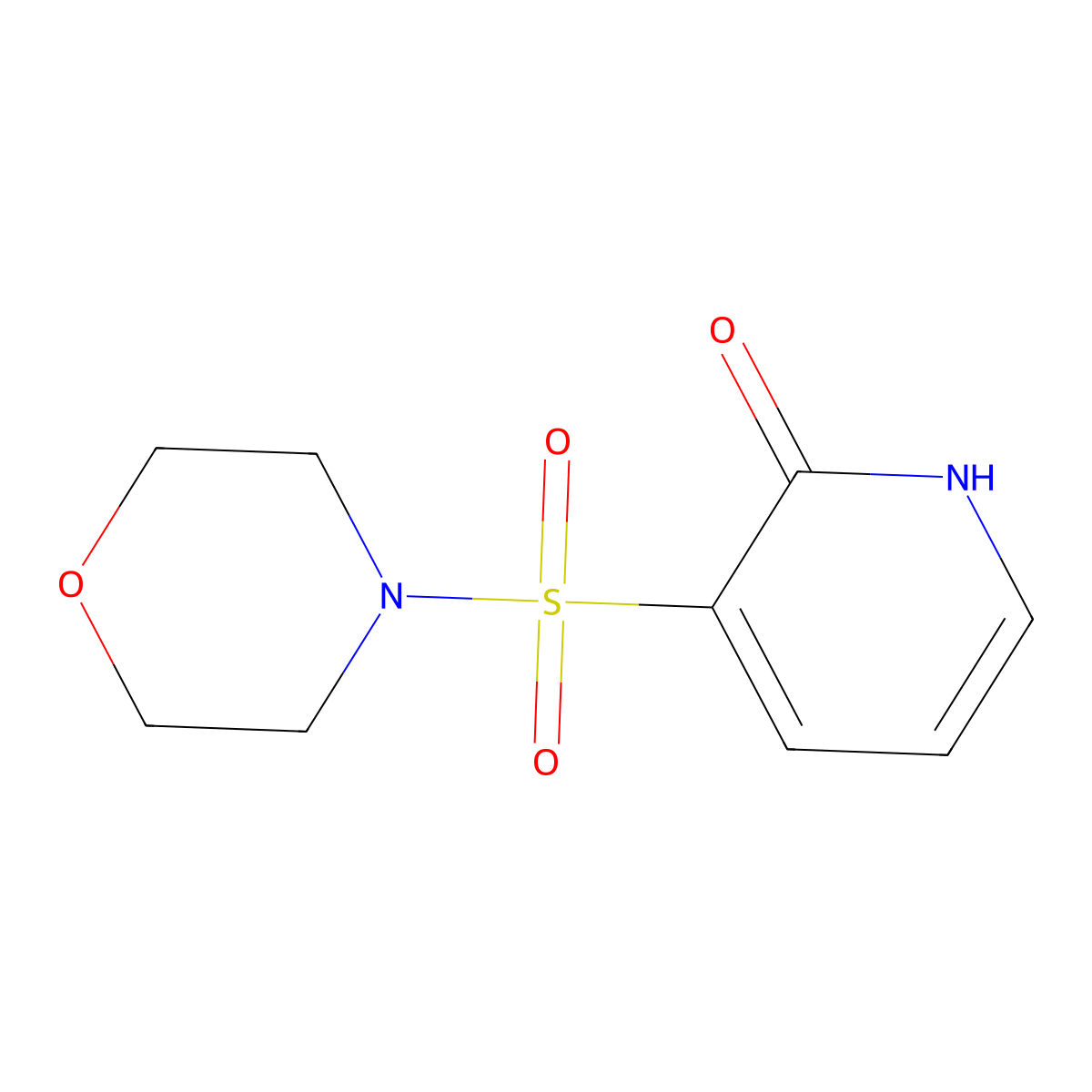 3-(morpholin-4-ylsulfonyl)pyridin-2(1H)-one molecular structure, CAS 1546722-43-3