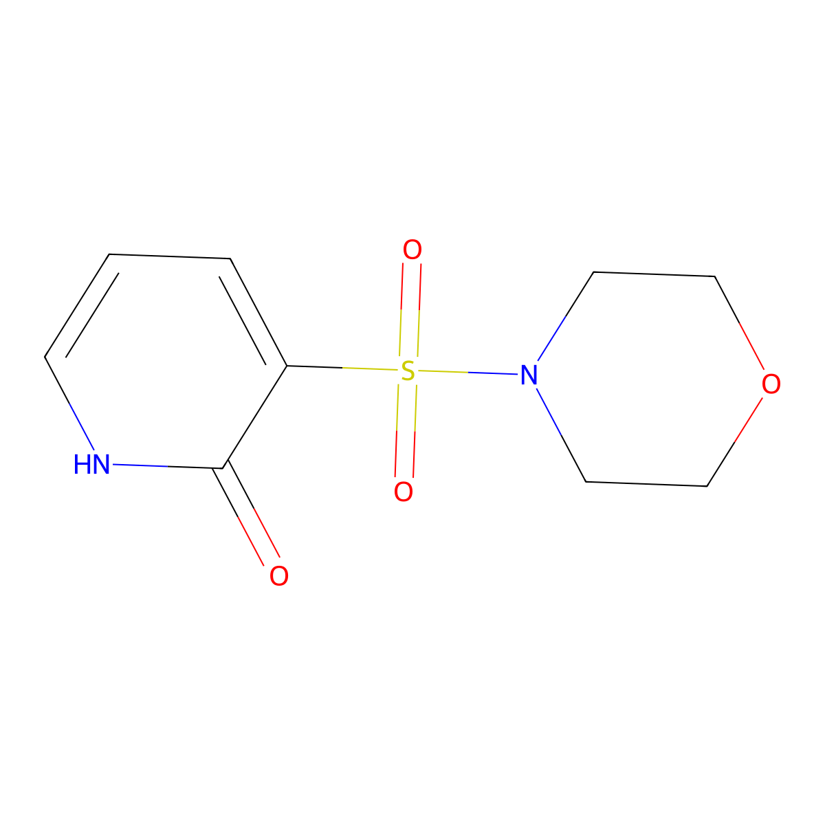 3-(morpholin-4-ylsulfonyl)pyridin-2(1H)-one molecular structure, CAS 1546722-43-3