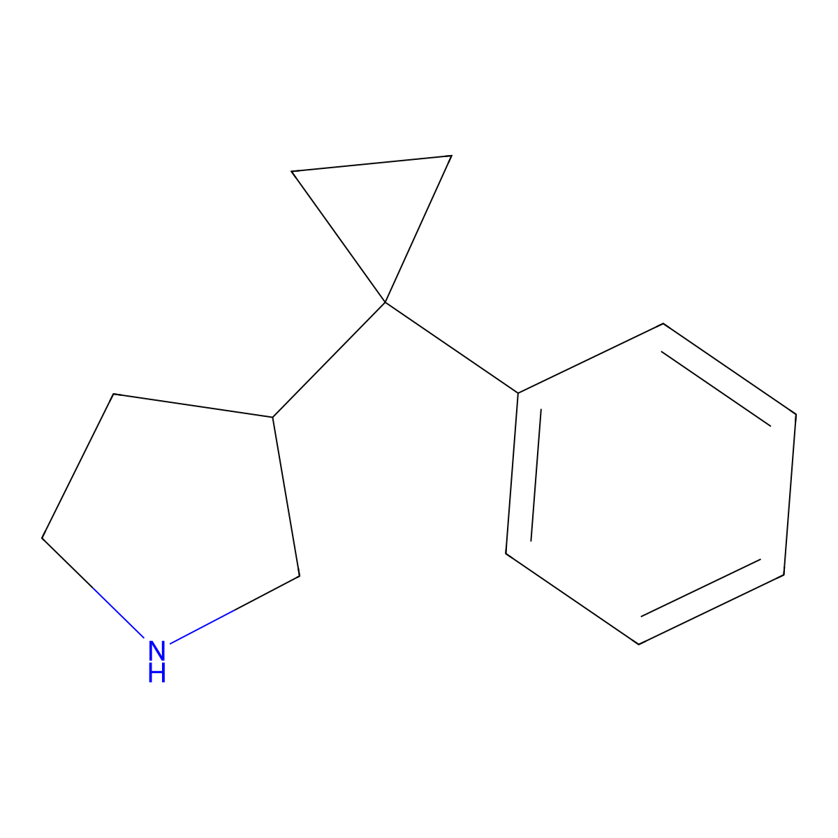 3-(1-Phenylcyclopropyl)pyrrolidine molecular structure, CAS 1546742-35-1
