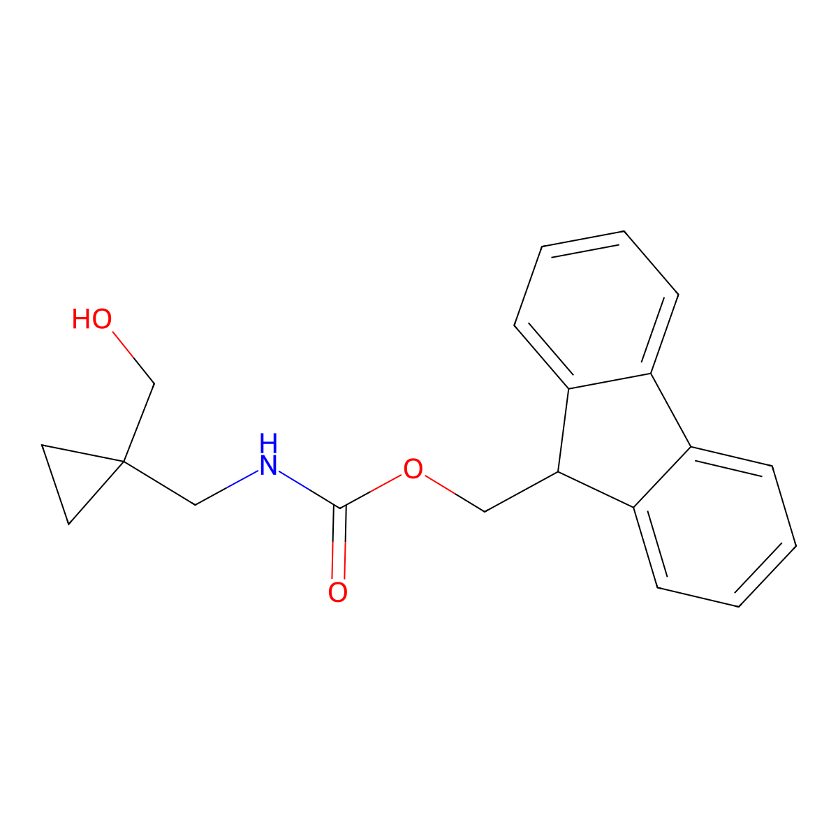 (9H-fluoren-9-yl)methyl N-{[1-(hydroxymethyl)cyclopropyl]methyl}carbamate molecular structure, CAS 1546764-23-1