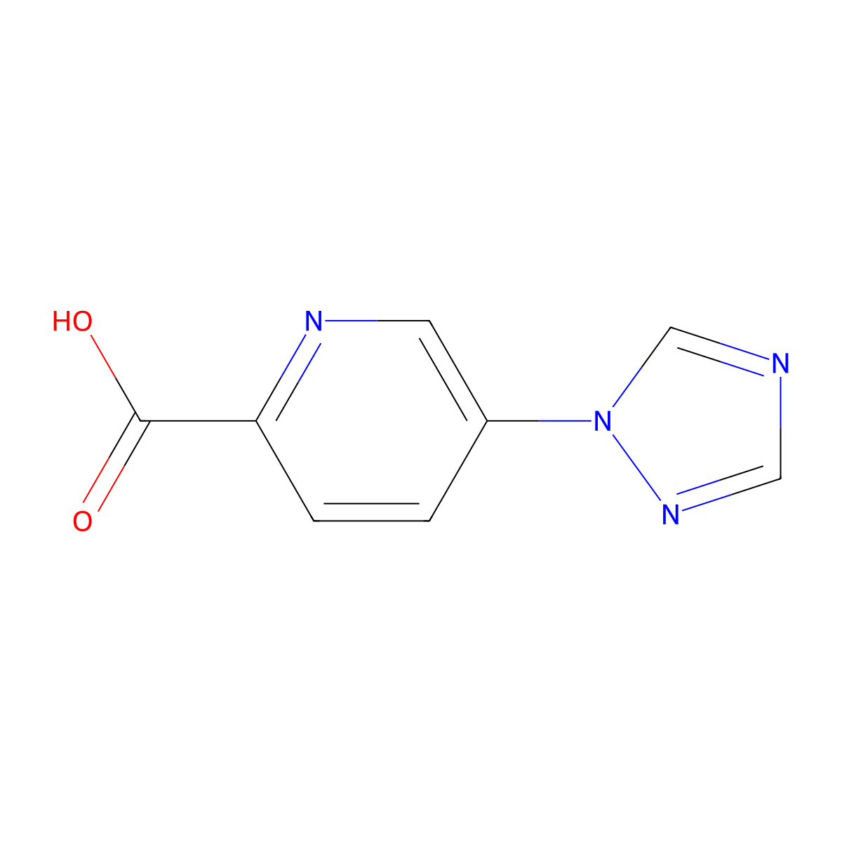 5-(1H-1,2,4-triazol-1-yl)pyridine-2-carboxylic acid molecular structure, CAS 1546770-27-7