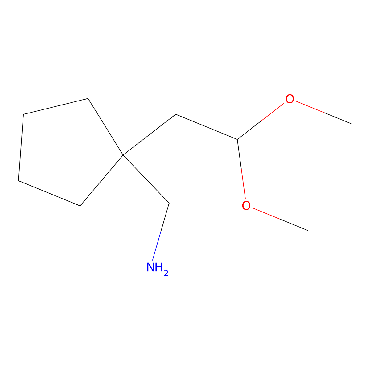 1-[1-(2,2-Dimethoxyethyl)cyclopentyl]methanamine molecular structure, CAS 154678-67-8