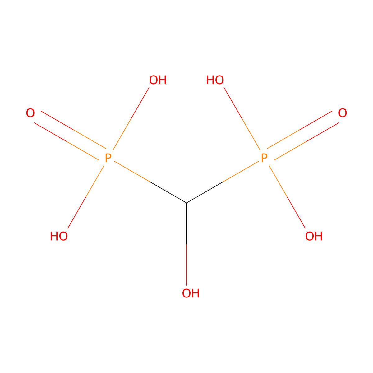 Hydroxymethanediphosphonic acid molecular structure, CAS 15468-10-7