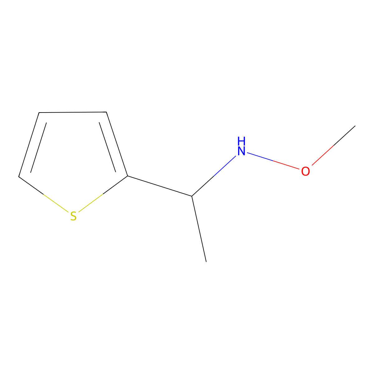 Methoxy[1-(thiophen-2-yl)ethyl]amine molecular structure, CAS 1546831-25-7
