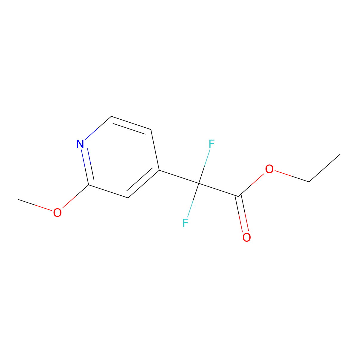 Ethyl 2,2-difluoro-2-(2-methoxypyridin-4-yl)acetate molecular structure, CAS 1546848-14-9