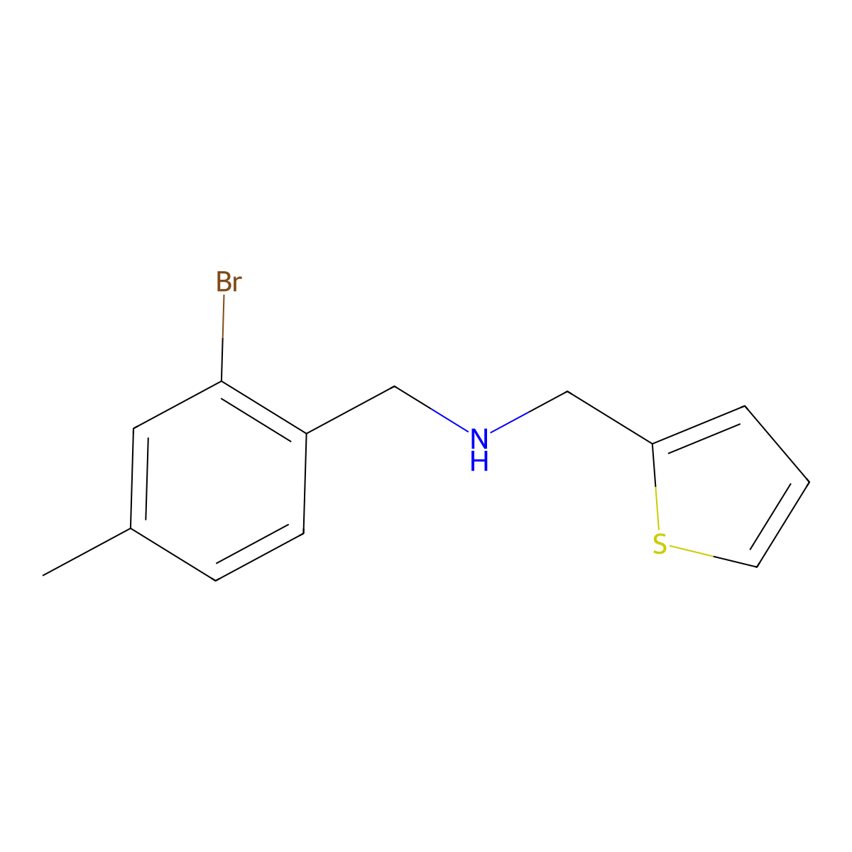 [(2-Bromo-4-methylphenyl)methyl](thiophen-2-ylmethyl)amine molecular structure, CAS 1546851-83-5