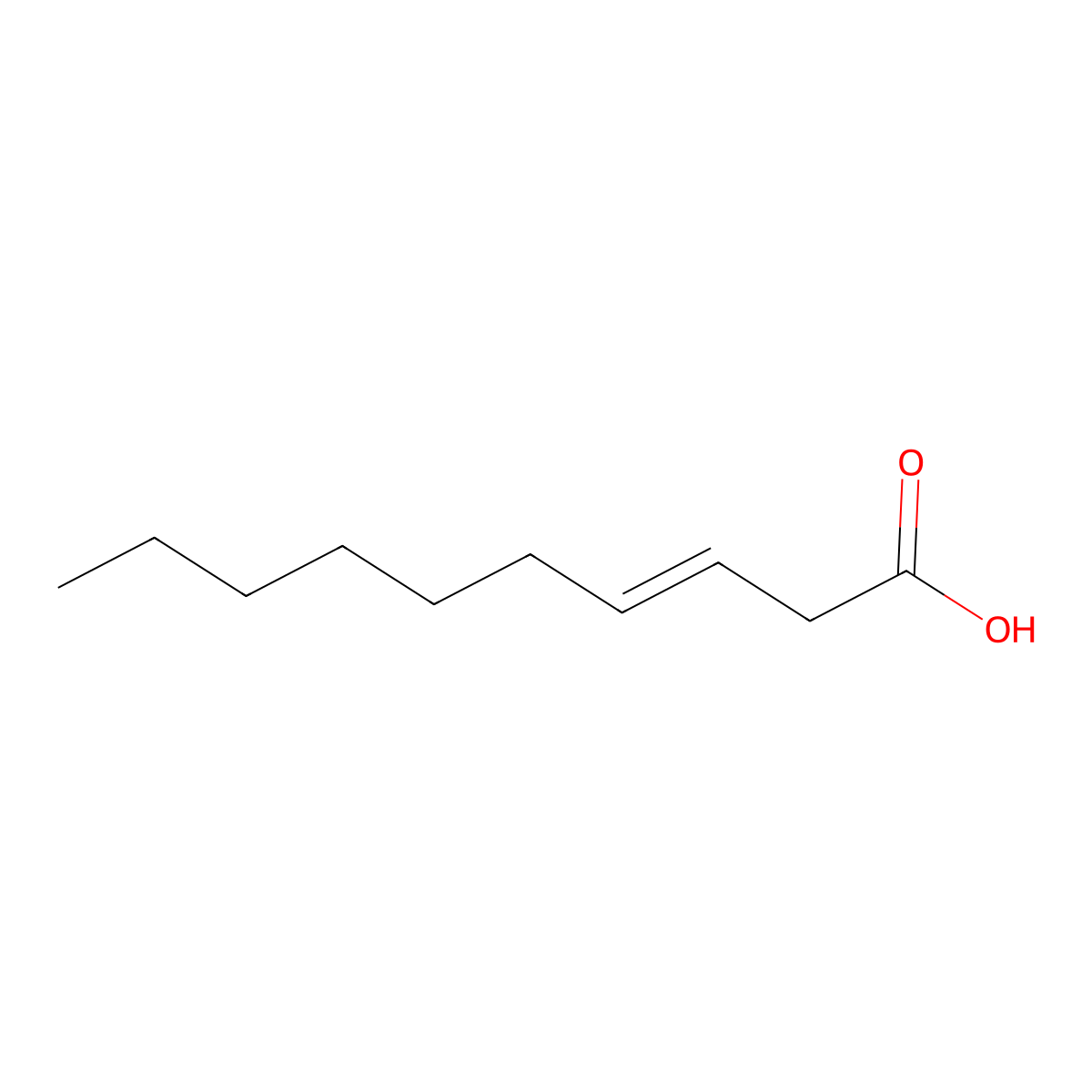 Dec-3-enoic acid molecular structure, CAS 15469-77-9