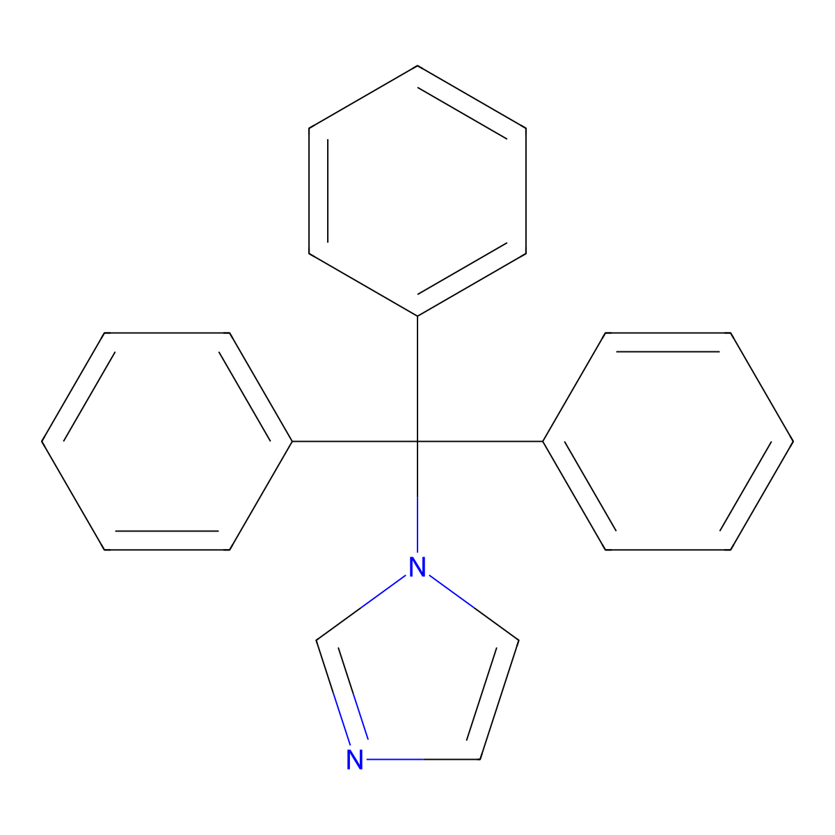 Dechloroclotrimazole molecular structure, CAS 15469-97-3