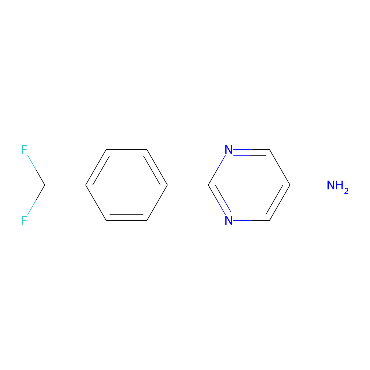 2-[4-(Difluoromethyl)phenyl]pyrimidin-5-amine molecular structure, CAS 1546905-76-3