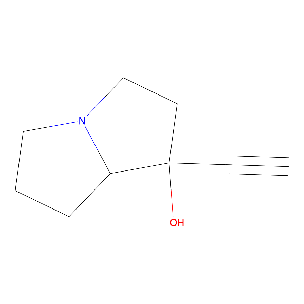 1-ethynyl-hexahydro-1H-pyrrolizin-1-ol molecular structure, CAS 1546923-19-6