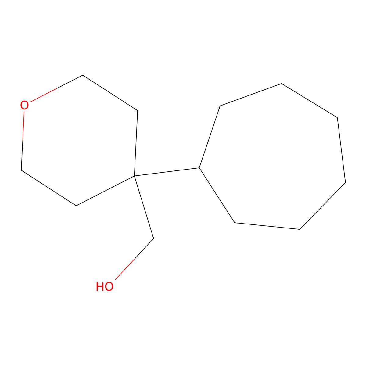 (4-Cycloheptyloxan-4-yl)methanol molecular structure, CAS 1546932-95-9