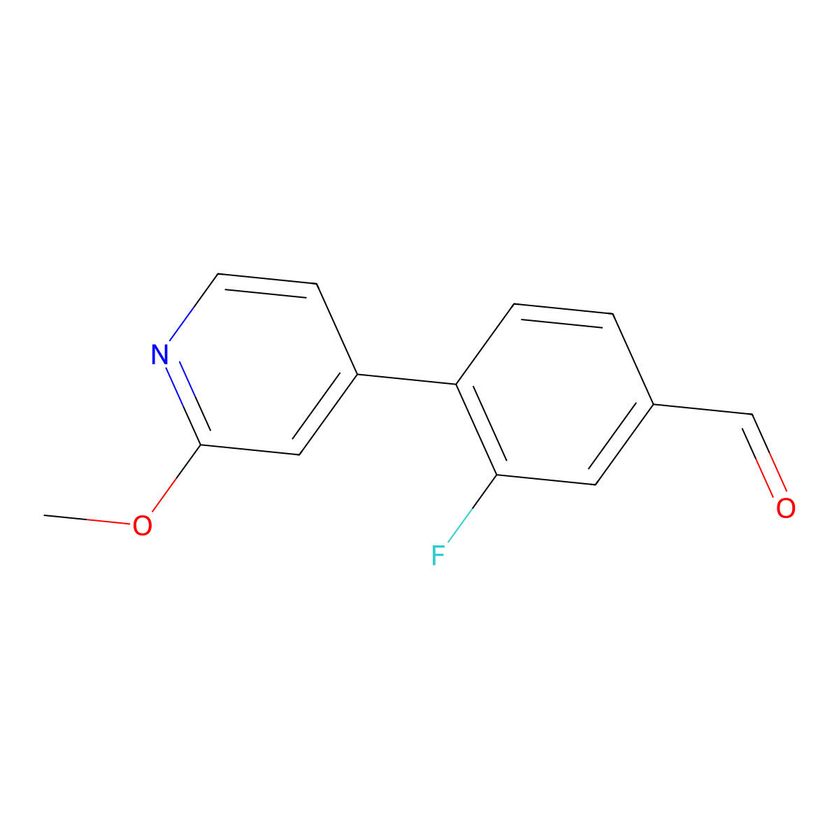 3-Fluoro-4-(2-methoxy-4-pyridinyl)benzaldehyde molecular structure, CAS 1546933-42-9