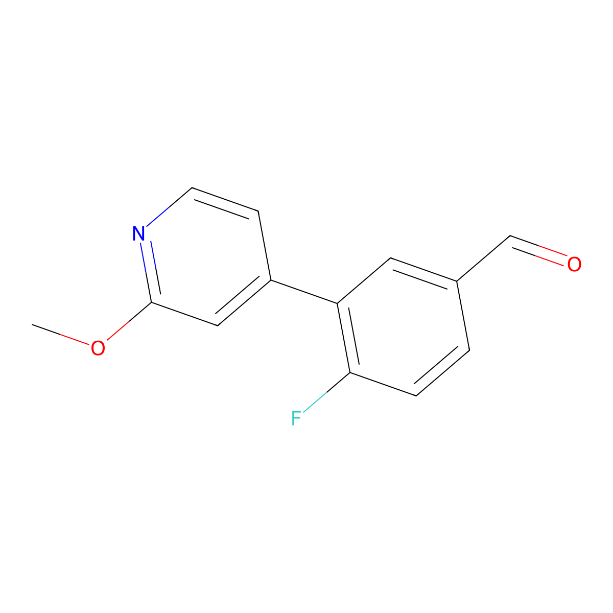 4-Fluoro-3-(2-methoxypyridin-4-yl)benzaldehyde molecular structure, CAS 1546933-45-2