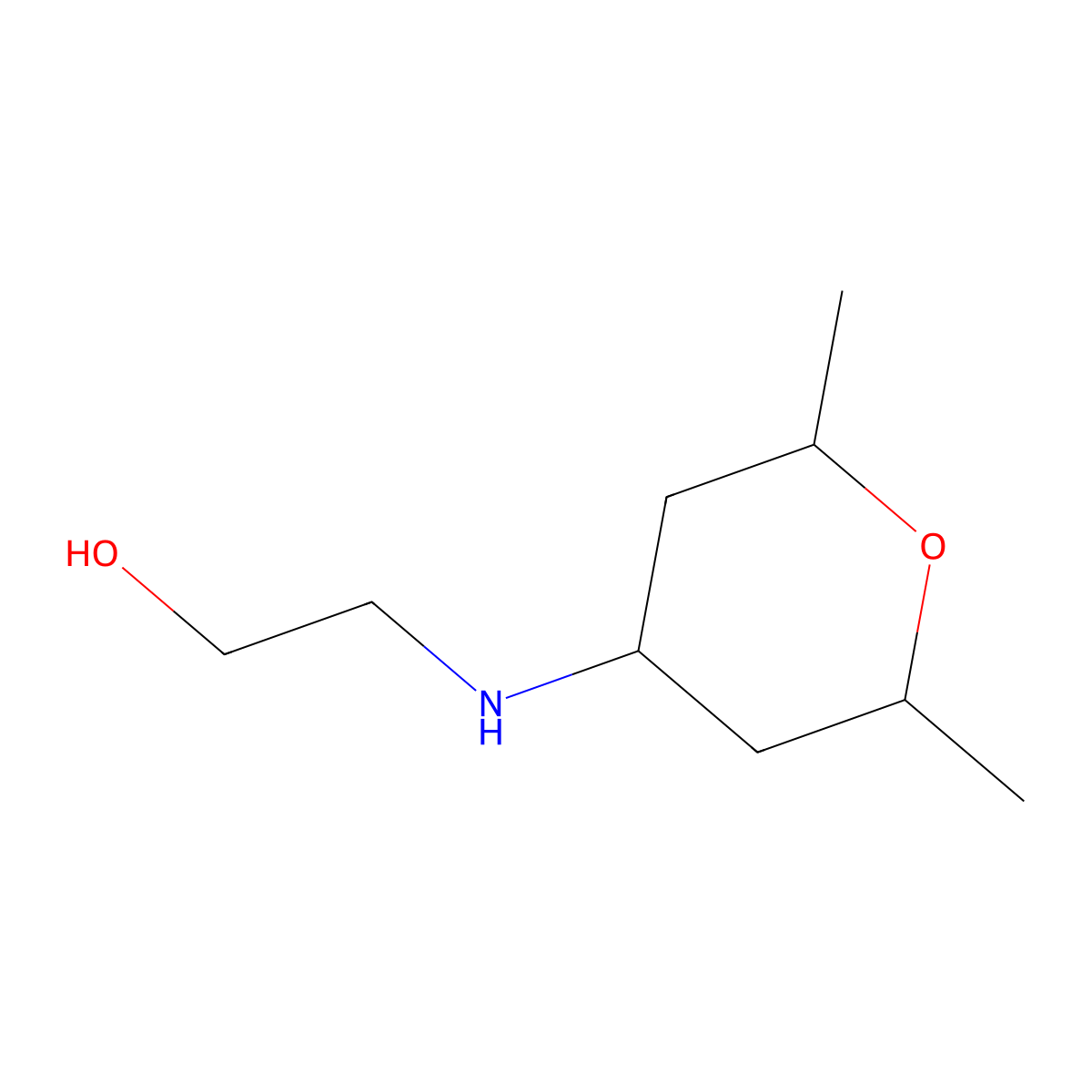 2-[(2,6-Dimethyloxan-4-yl)amino]ethan-1-ol molecular structure, CAS 1546934-22-8