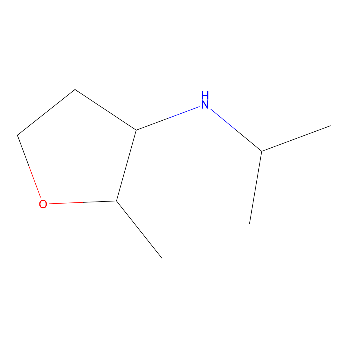 2-methyl-N-(propan-2-yl)oxolan-3-amine molecular structure, CAS 1546943-49-0