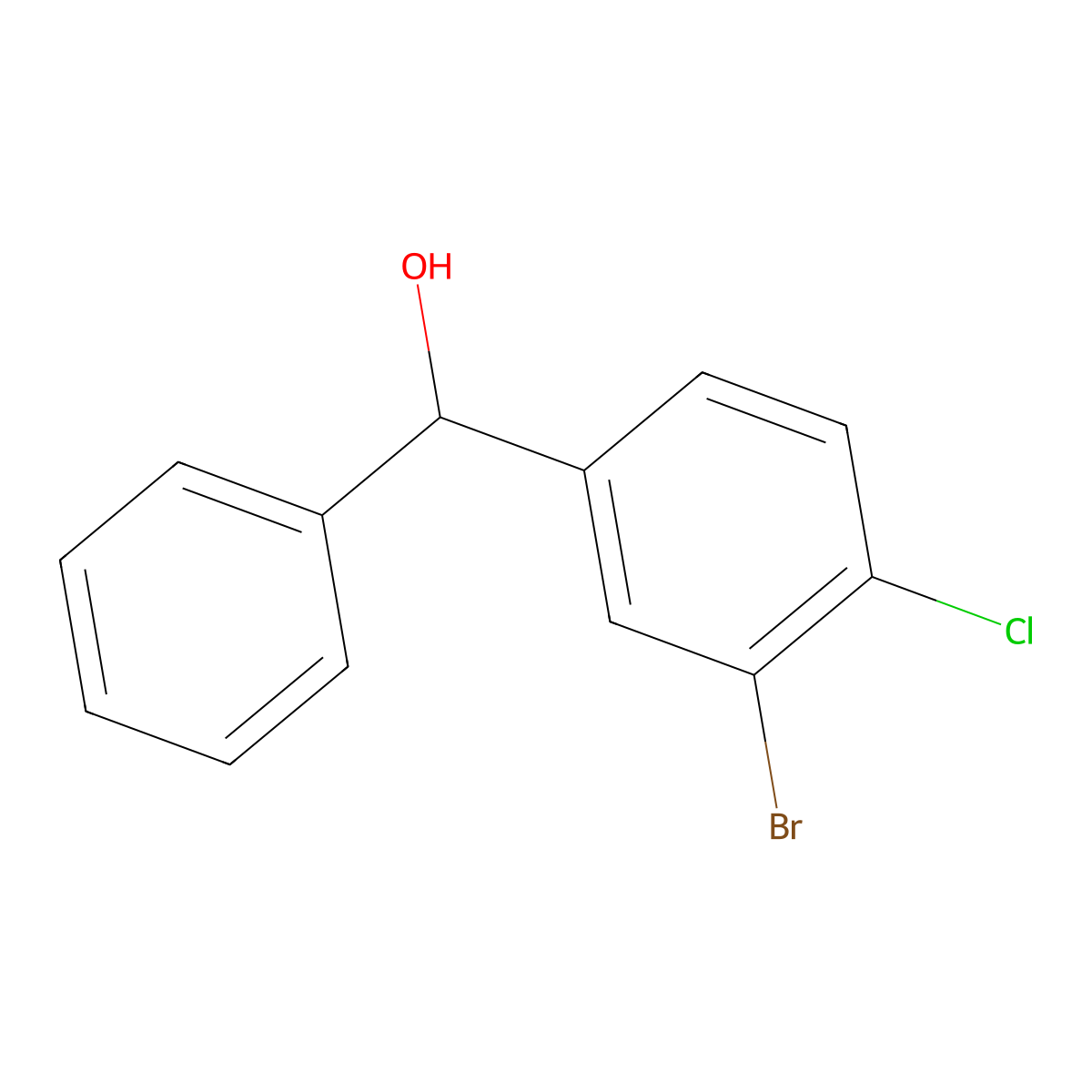 (3-Bromo-4-chlorophenyl)(phenyl)methanol molecular structure, CAS 1546958-77-3